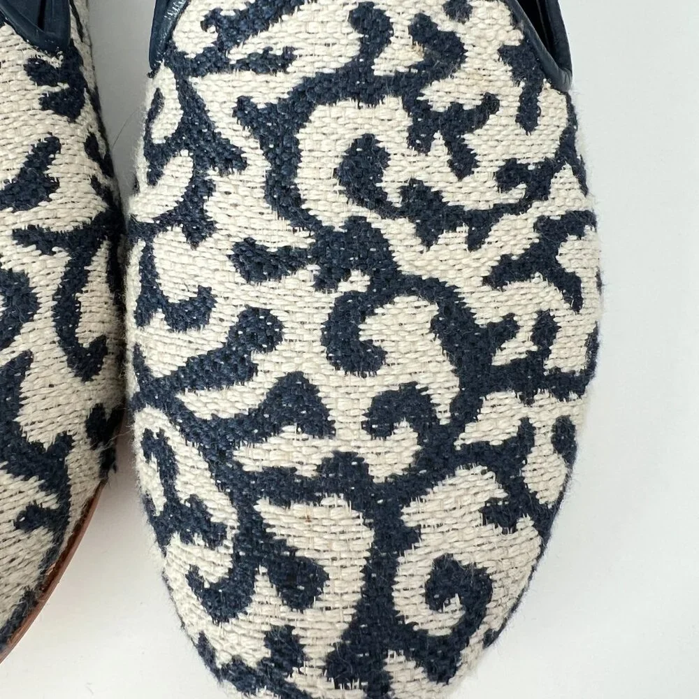 Jon Josef "Gatsby" Loafer Slipper in Blue and Ivory Coral Design SZ 9 - Picture 3 of 8